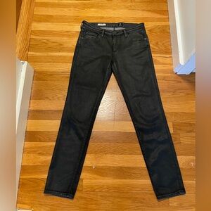 AG Adriano Goldschmied The Stilt Black Wash‎ Cigarette Leg Jeans Size 30P EUC